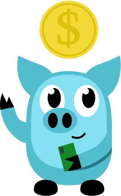 Pig with coin
